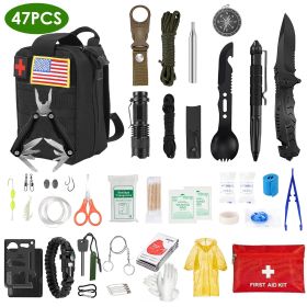 47Pcs Emergency Survival Kit Bugout Bag Gear Equipment Tool