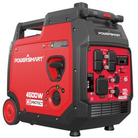 PowerSmart Gas Powered Portable Generator, Low Noise, Outdoor Panel Inverter Generator PS5045CE (4500 Watts+CO)