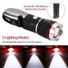 8 In 1 Multi Tool Hammer Zoomable LED Flashlight Emergency Auto Escape Tool